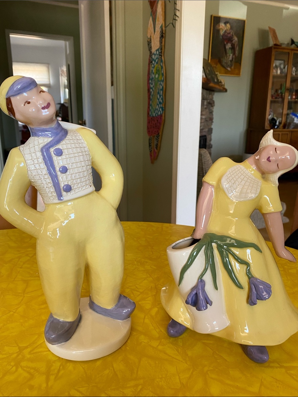 Hedi Schoop Vintage Ceramic Figurine Pair Planters